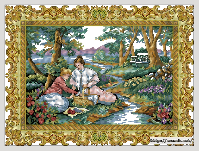 Download embroidery patterns by cross-stitch  - Placid picnic, author 