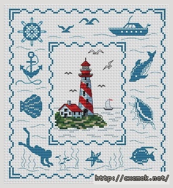 Download embroidery patterns by cross-stitch  - Phare breton, author 