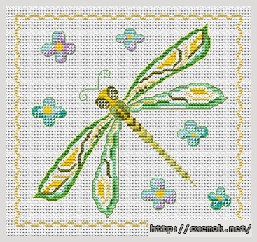 Download embroidery patterns by cross-stitch  - Libellule, author 
