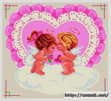 Download embroidery patterns by cross-stitch  - Les deux anges, author 