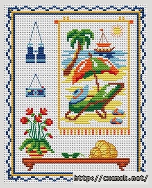 Download embroidery patterns by cross-stitch  - Les vacances, author 