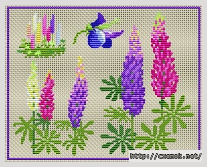 Download embroidery patterns by cross-stitch  - Tendance botanique, author 