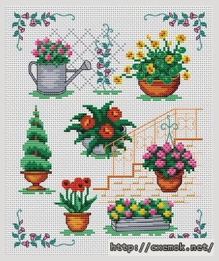 Download embroidery patterns by cross-stitch  - Fleurs de jardin, author 