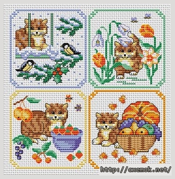 Download embroidery patterns by cross-stitch  - Les quatre saisons, author 