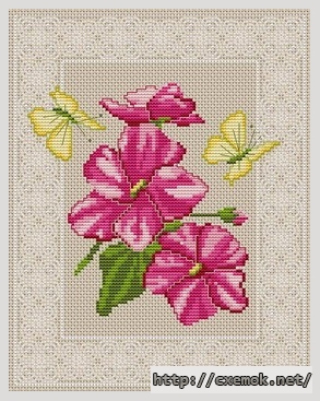 Download embroidery patterns by cross-stitch  - Fleurs et papillons, author 