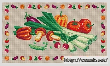 Download embroidery patterns by cross-stitch  - Legumes, author 