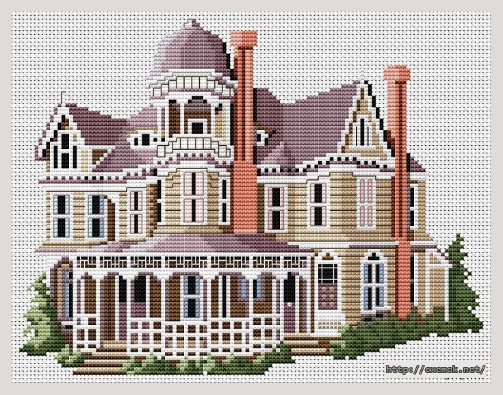 Download embroidery patterns by cross-stitch  - Long waterman house, author 