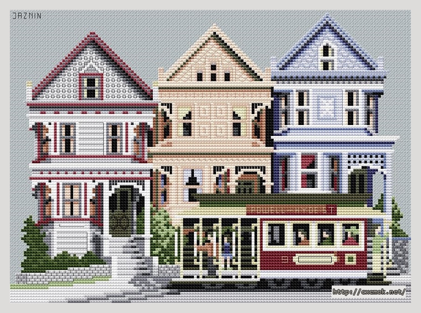 Download embroidery patterns by cross-stitch  - Powell & hyde street cable car, author 