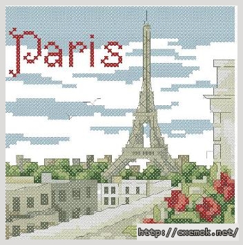 Скачать схему вышивки нитками Города мира-Париж, автор 