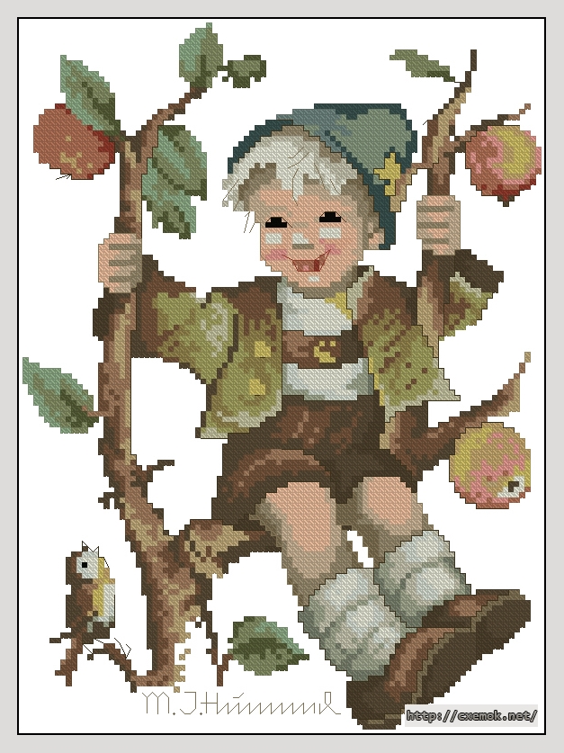 Download embroidery patterns by cross-stitch  - Boy, author 