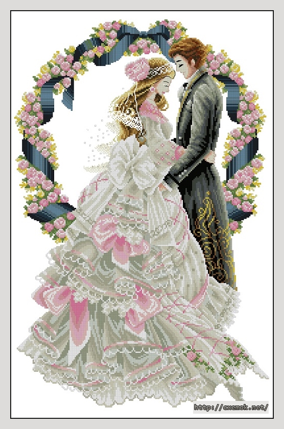 Скачать схемы вышивки нитками / крестом  - Magnificent wedding, автор 