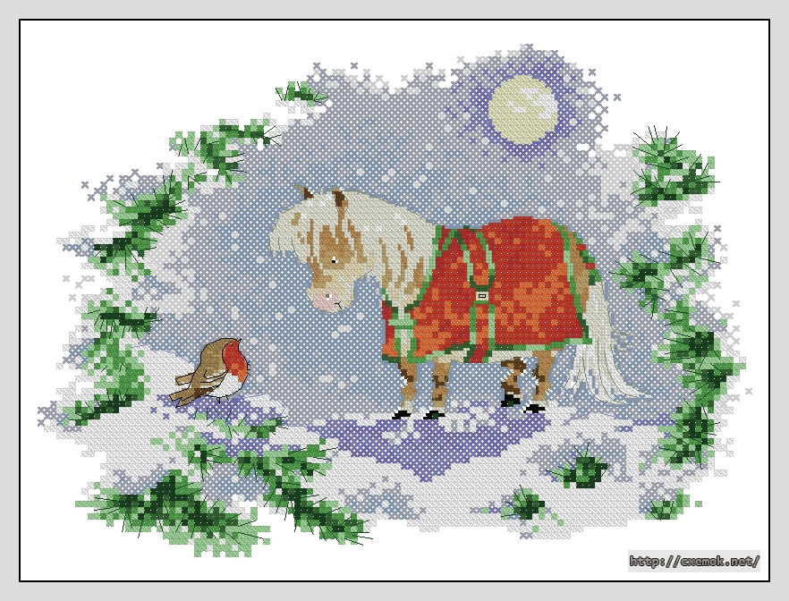 Download embroidery patterns by cross-stitch  - Christmas greeting, author 