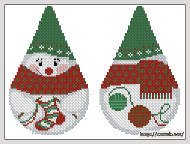 Download embroidery patterns by cross-stitch  - Снеговик, author 