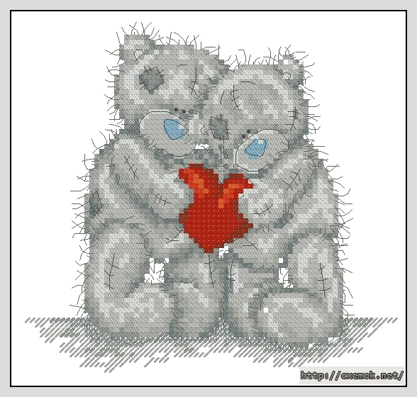 Download embroidery patterns by cross-stitch  - Two hearts, author 