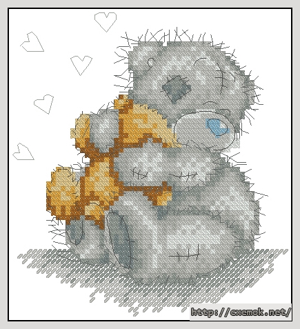 Download embroidery patterns by cross-stitch  - Bear hug, author 