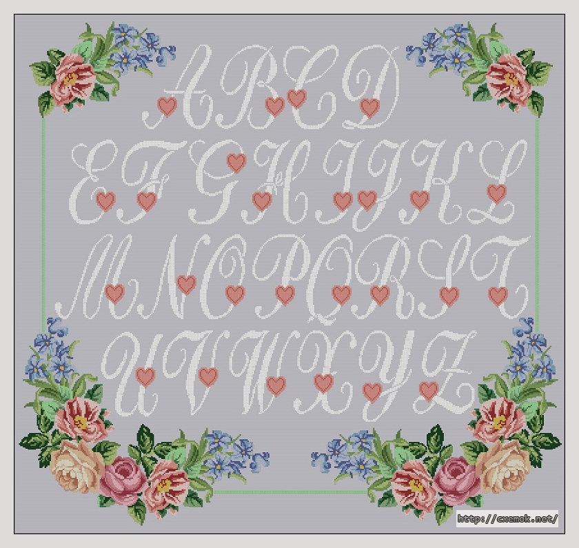 Download embroidery patterns by cross-stitch  - Ricamare alphabet