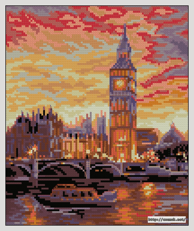 Download embroidery patterns by cross-stitch  - London, author 