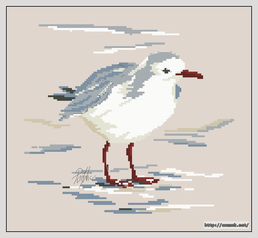 Download embroidery patterns by cross-stitch  - La petite mouette, author 