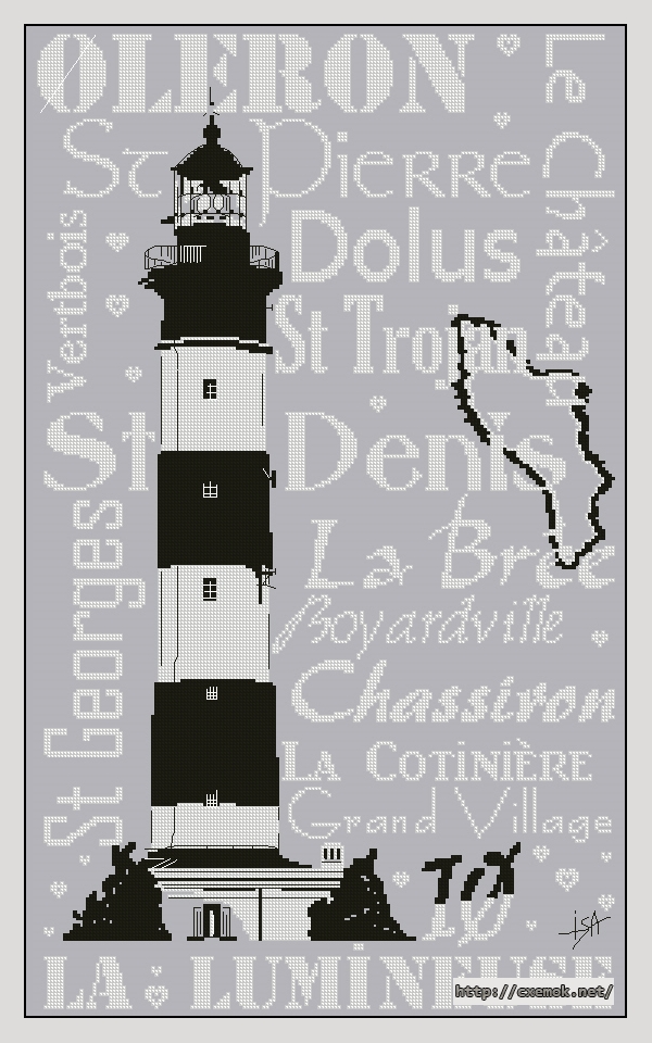 Download embroidery patterns by cross-stitch  - Oleron la lumineuse, author 