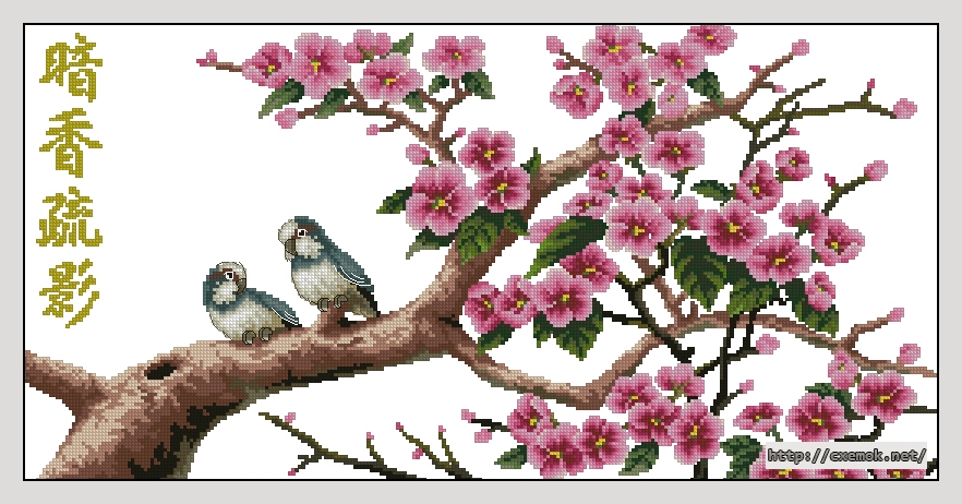 Download embroidery patterns by cross-stitch  - Apricot tree, author 