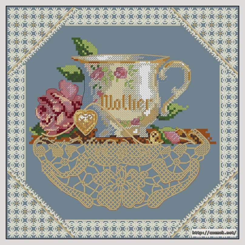 Download embroidery patterns by cross-stitch  - Cup for the mother, author 