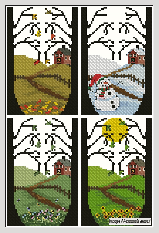 Download embroidery patterns by cross-stitch  - Country showcase towel, author 