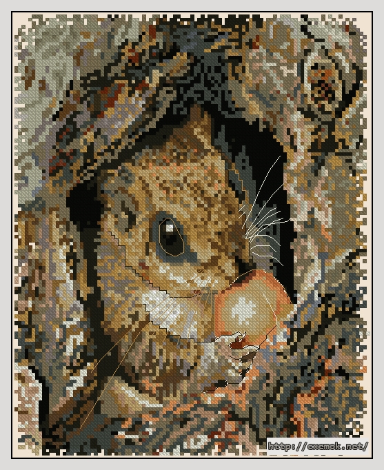 Download embroidery patterns by cross-stitch  - Flying squirrel, author 