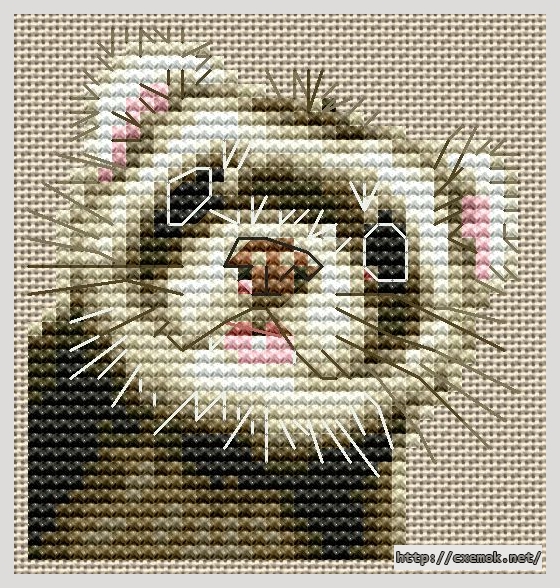 Download embroidery patterns by cross-stitch  - Ferret portrait