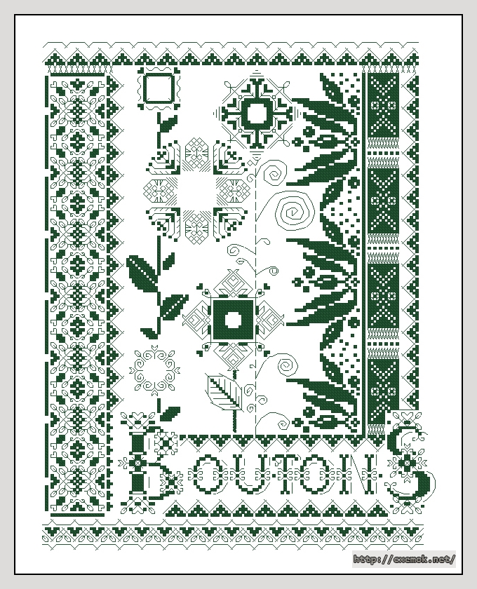 Download embroidery patterns by cross-stitch  - Boutons, author 