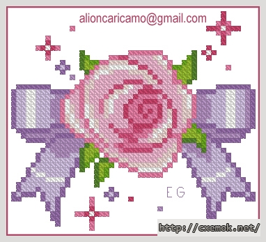 Download embroidery patterns by cross-stitch  - Rosa, author 