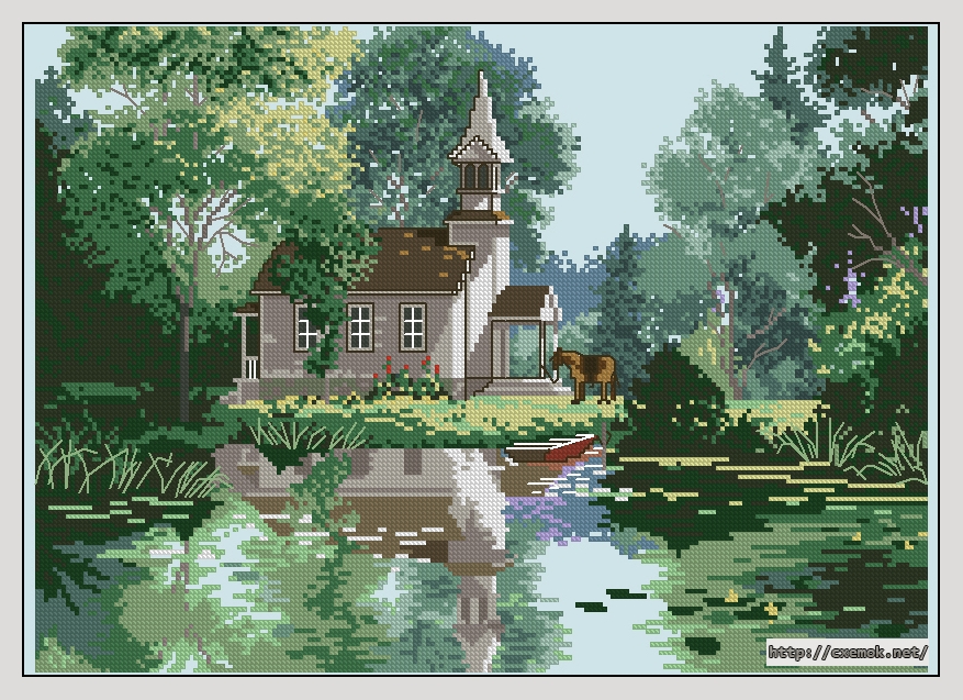 Download embroidery patterns by cross-stitch  - Beside the still water, author 
