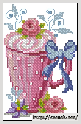 Download embroidery patterns by cross-stitch  - Mug with flowers, author 