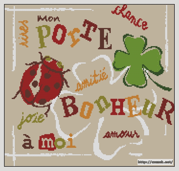 Download embroidery patterns by cross-stitch  - Porte bonheur, author 