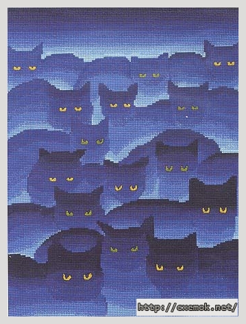 Скачать схему вышивки нитками Smoky Mountain Cats, автор 