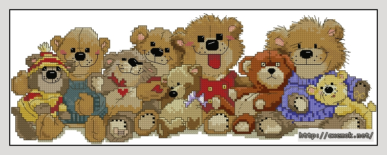 Download embroidery patterns by cross-stitch  - Bears of duckport, author 