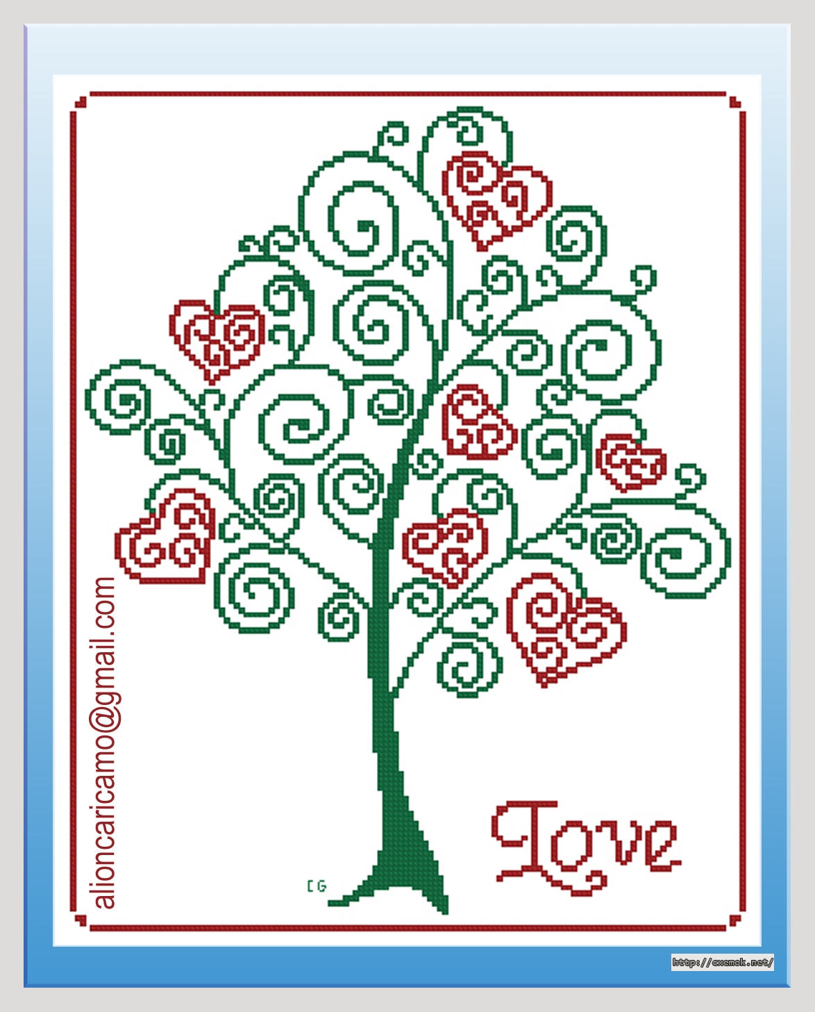 Download embroidery patterns by cross-stitch  - Love