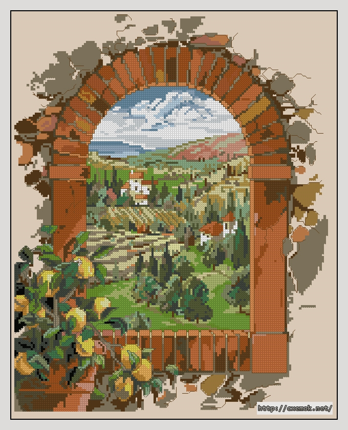 Download embroidery patterns by cross-stitch  - Dreaming of tuscany, author 