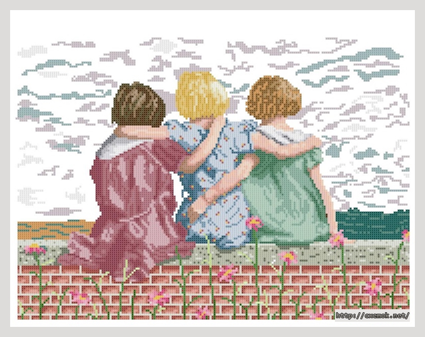 Download embroidery patterns by cross-stitch  - Best friends, author 