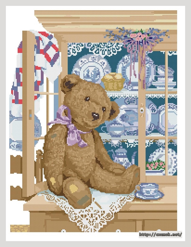 Download embroidery patterns by cross-stitch  - Bear and china, author 