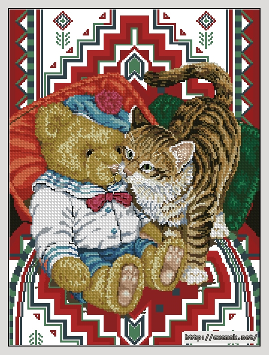 Download embroidery patterns by cross-stitch  - American indian tabby, author 