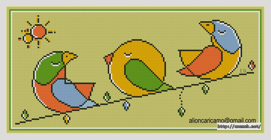 Download embroidery patterns by cross-stitch  - Cip-cip (двойное солнце), author 