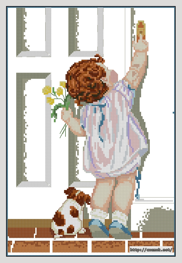 Download embroidery patterns by cross-stitch  - The visitors, author 