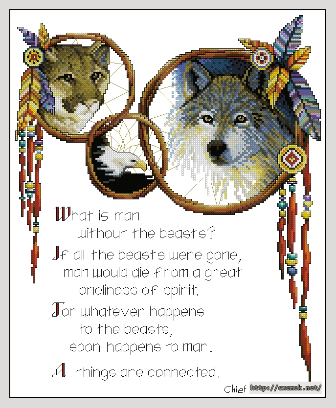 Download embroidery patterns by cross-stitch  - Dream catcher, author 