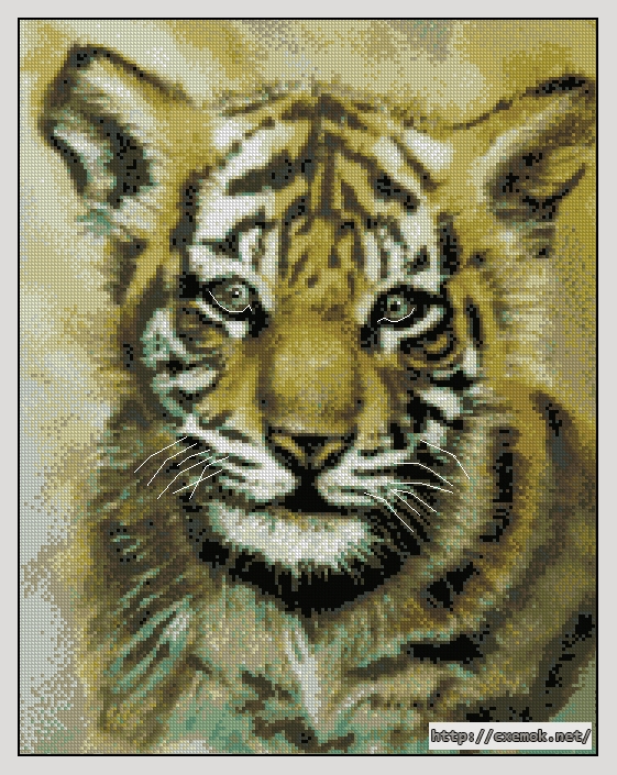 Download embroidery patterns by cross-stitch  - Baby tiger, author 