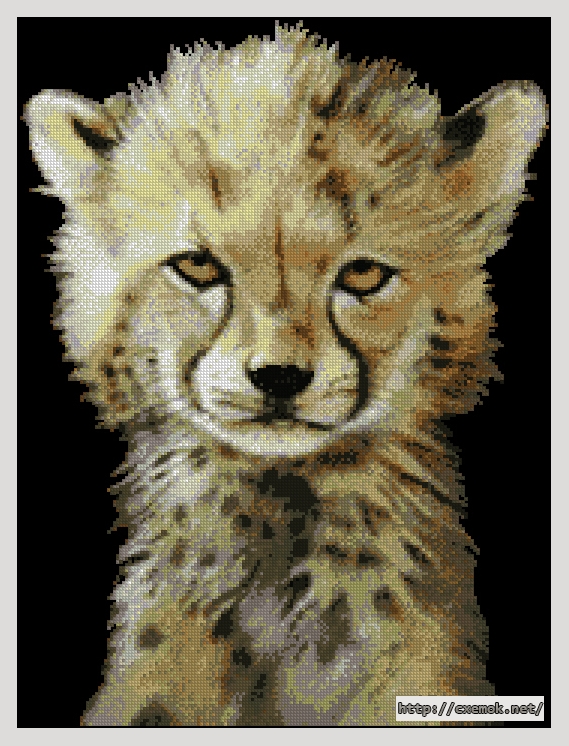 Скачать схему вышивки нитками Baby Cheetah, автор 