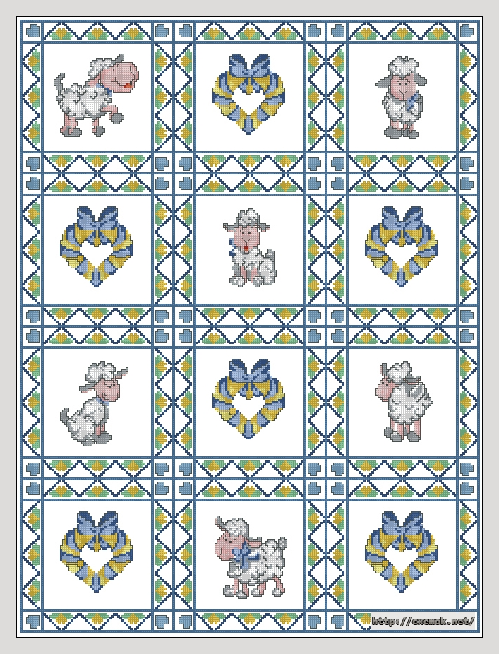 Download embroidery patterns by cross-stitch  - Little lamb afghan, author 