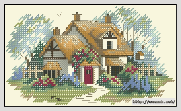 Download embroidery patterns by cross-stitch  - Serene cottage, author 