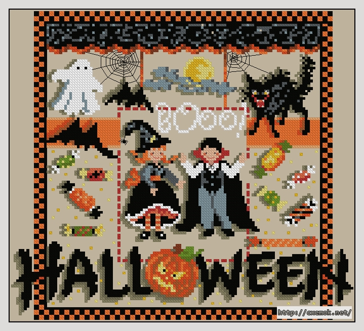 Download embroidery patterns by cross-stitch  - Booo!, author 