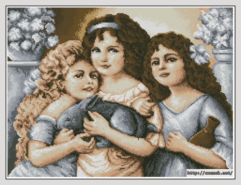 Download embroidery patterns by cross-stitch  - Три сестры, author 