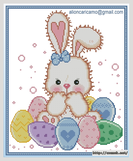 Download embroidery patterns by cross-stitch  - Coniglio pasquale, author 